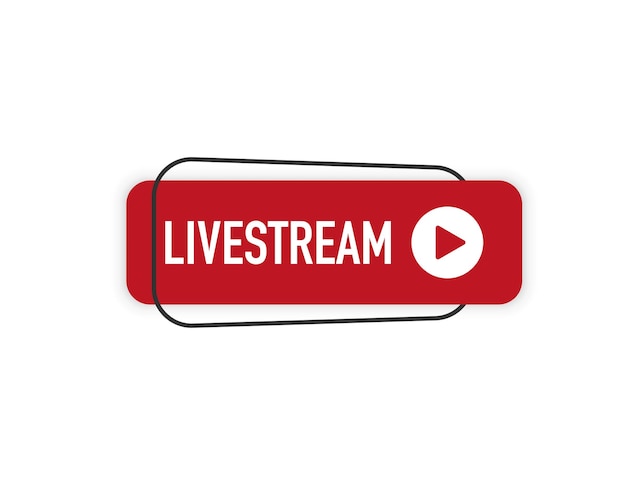 Live streaming icon Button for broadcasting livestream or online stream Template for tv online channel live