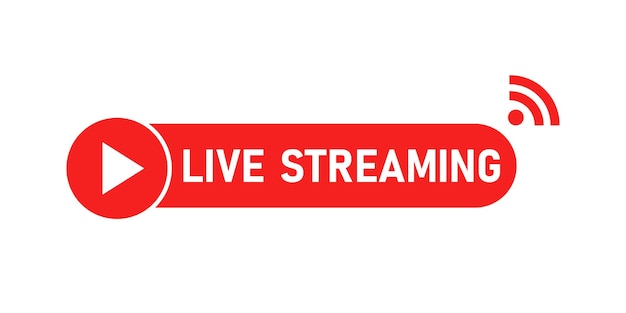 Live streaming icon button for broadcasting or online stream Vector illustration