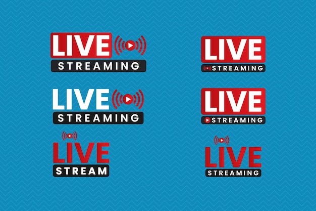 Live streaming icon set or selling on social media