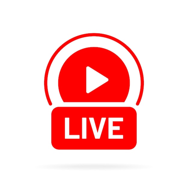 Live streaming icon symbol live stream icon video broadcasting, tv, news, movie, show button sign