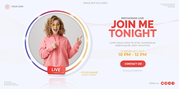 live streaming instagram post template for business marketing premium vector