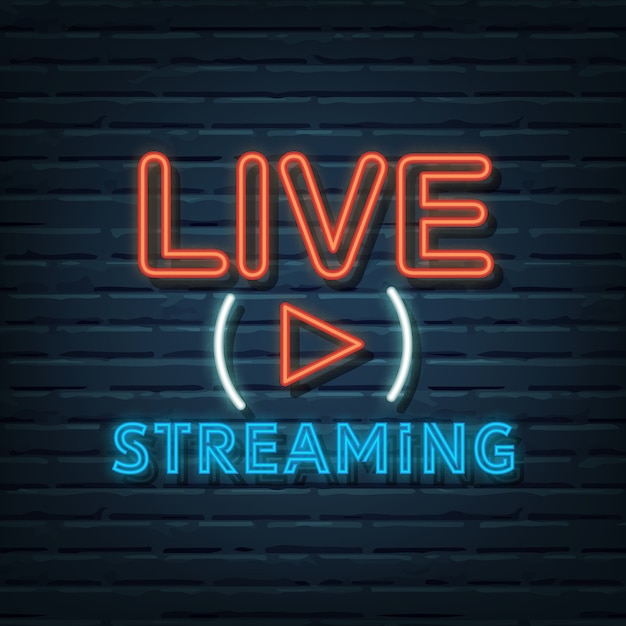 Live streaming neon sign