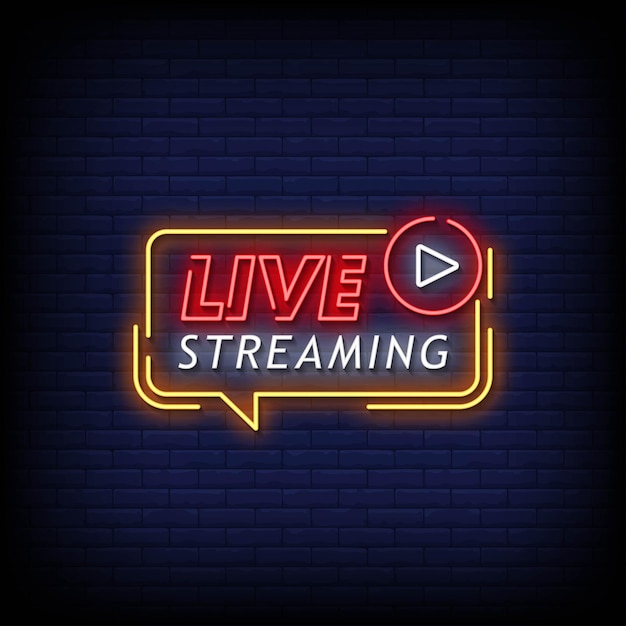 Live Streaming Neon Signs Style Text