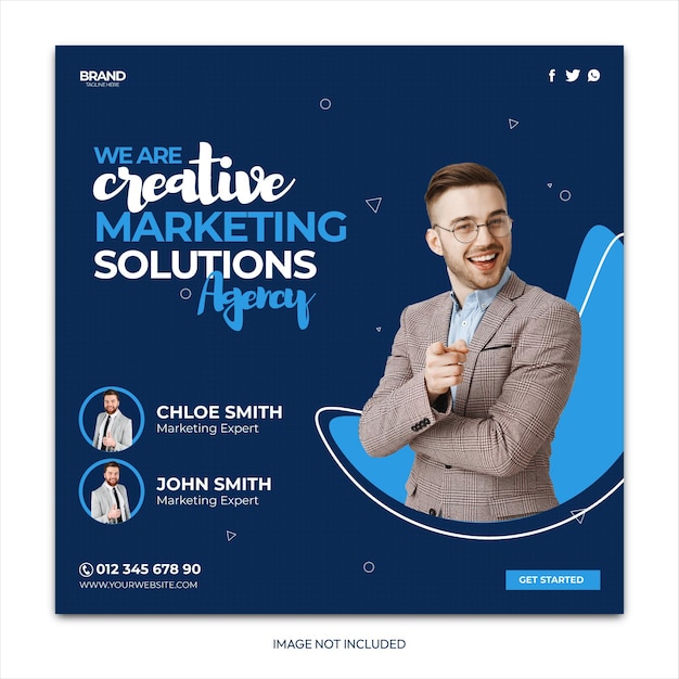 Live streaming webinar Digital Business marketing promotion social media Instagram post template