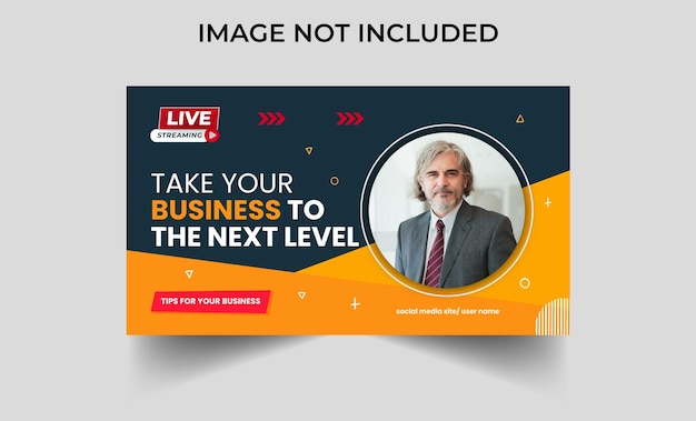 Live streaming youtube thumbnail for corporate business promotion workshop Template Premium Vector