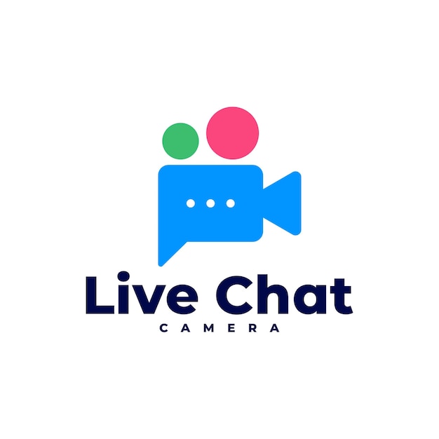 Vector live talk chat camera photo logo vector icon illustration