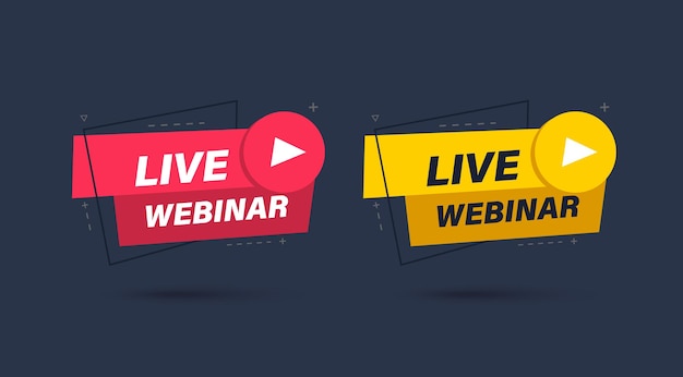 Vector live webinar banner online study