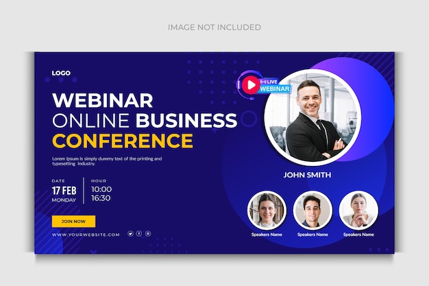 Live webinar business conference and corporate web banner social media template