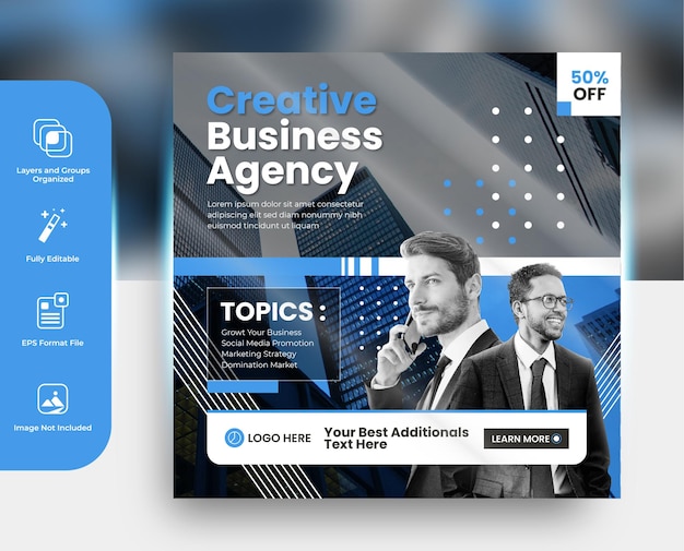 Live webinar business social media poster or cover banner post template design