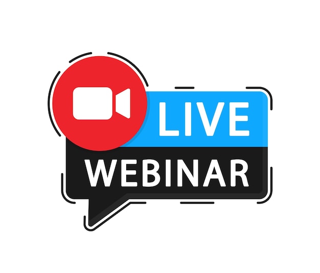 Live Webinar Button Emblem label