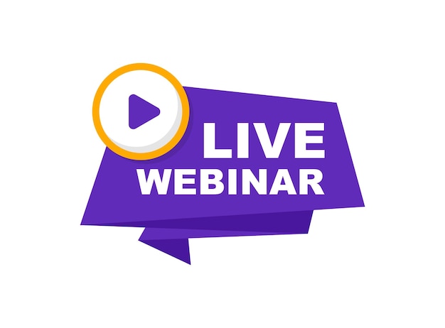 Live Webinar Button Live stream logo Video conference icon