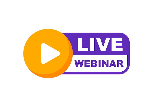 Live Webinar Button Live stream logo Video conference icon