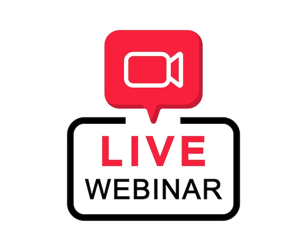 Live Webinar Button Live stream logo Video conference icon