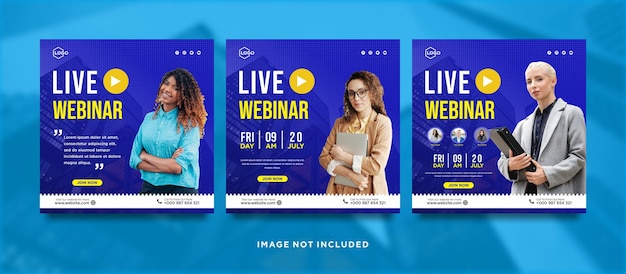 Live webinar conference business and digital marketing social media post or template banner