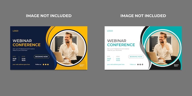 Live webinar online business invitation and online live video conference web banner template design