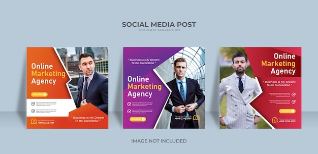 Live webinar online marketing agency instagram social media promotion post banner template