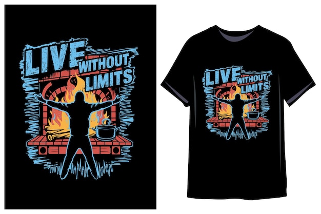 Live without limits Motivational quote for Classic TShirt illustration vector