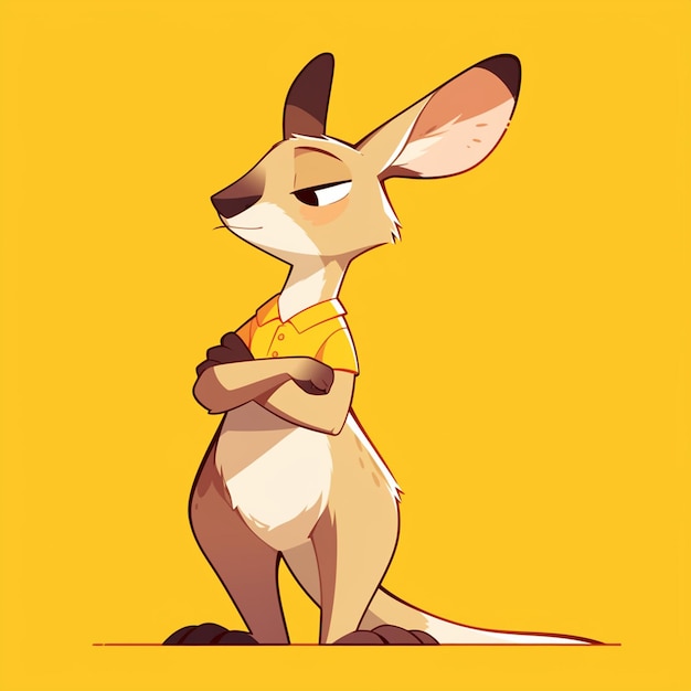 A lively kangaroo sailor cartoon style