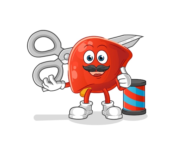 Liver barber cartoon cartoon mascot vector