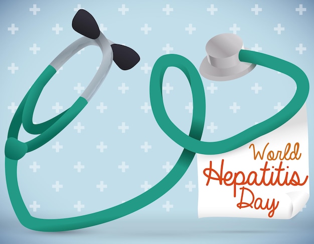 Liver shape with a stethoscope to celebrate Hepatitis Day