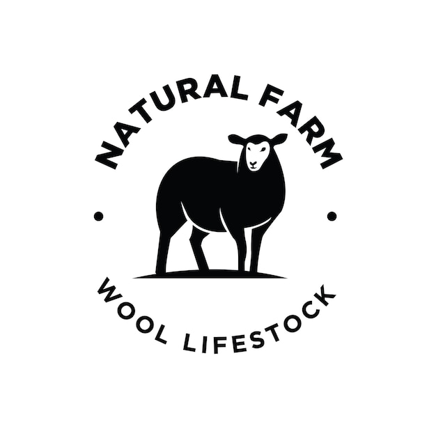 livestock sheep farm premium black logo