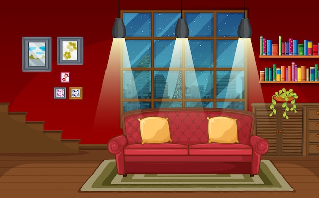 Living room background scene