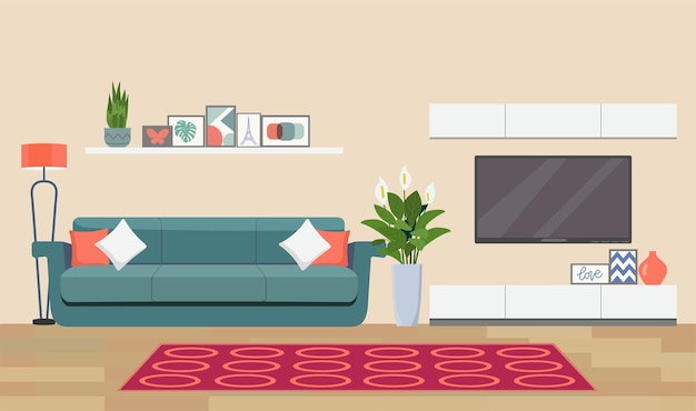 Living room interior illustration