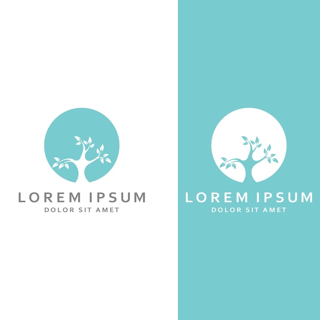 Living tree logo design using a vector illustration template concept