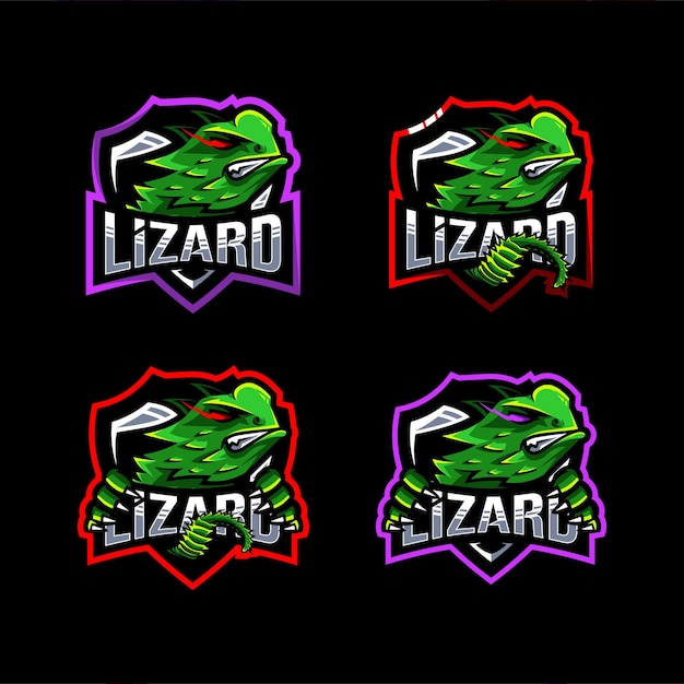 Lizard logo mascot collection template design