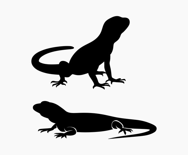 Vector lizard silhouette eps vector animal art illustration template