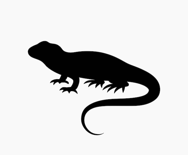 Lizard silhouette EPS vector animal art illustration template