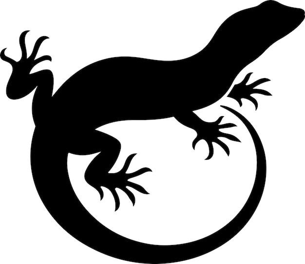 Vector lizard silhouette vector black color silhouette solid white background 27