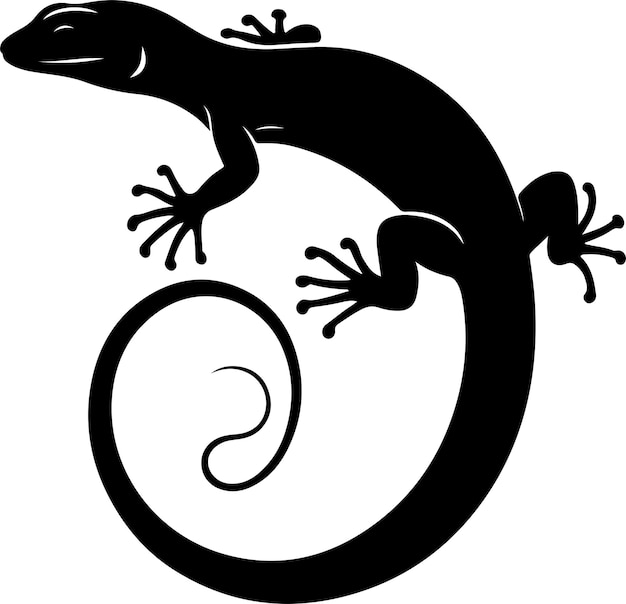 Lizard silhouette vector black color silhouette solid white background