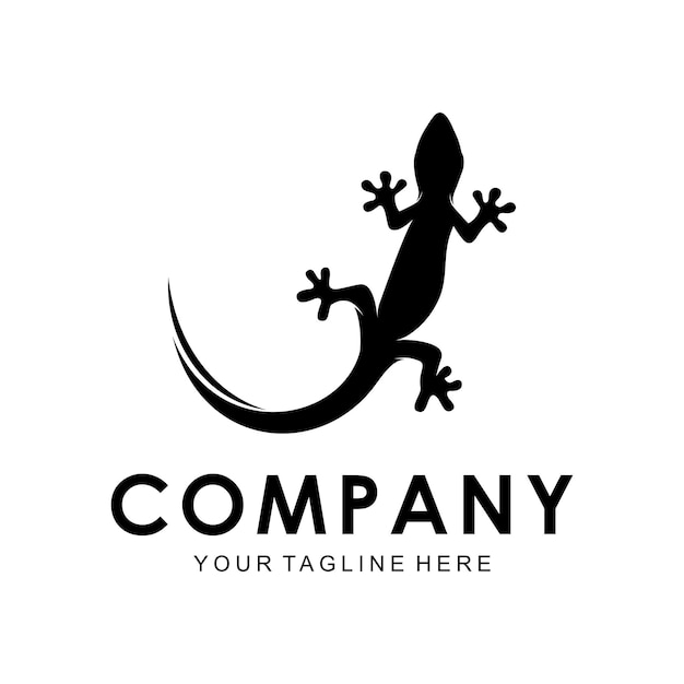 lizard silhouette vector logo