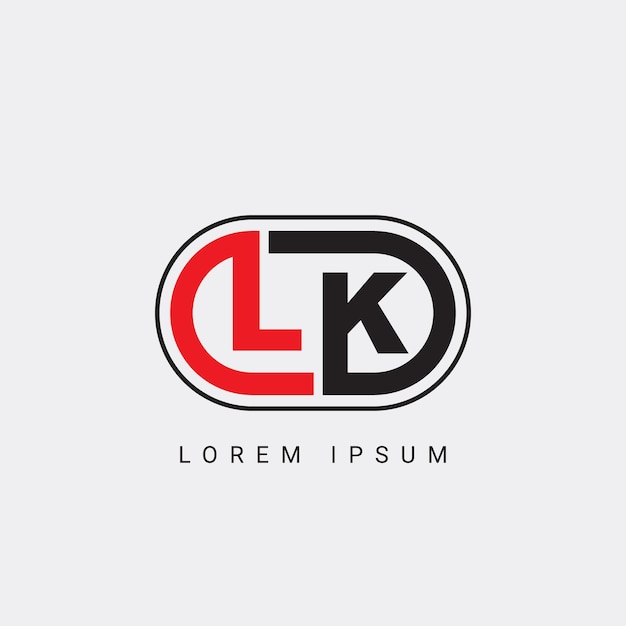 LK or LK Letter Initial Logo Design Vector Template