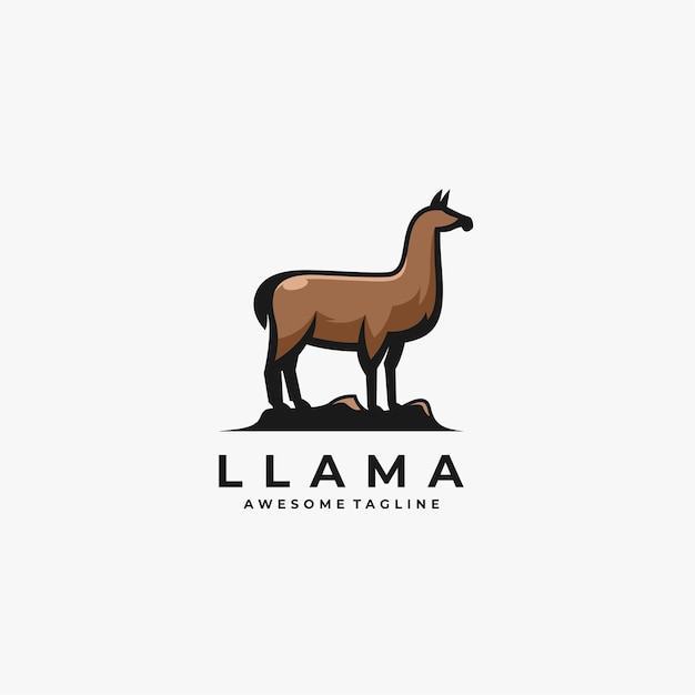 Llama Pose Illustration.