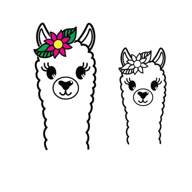 Llama SVG vector design