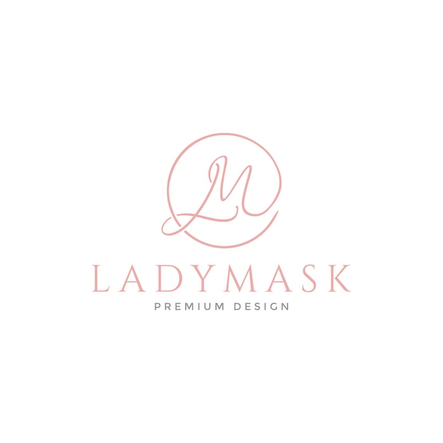 LM  lines  luxury feminine logo symbol icon vector graphic design illustration idea creative