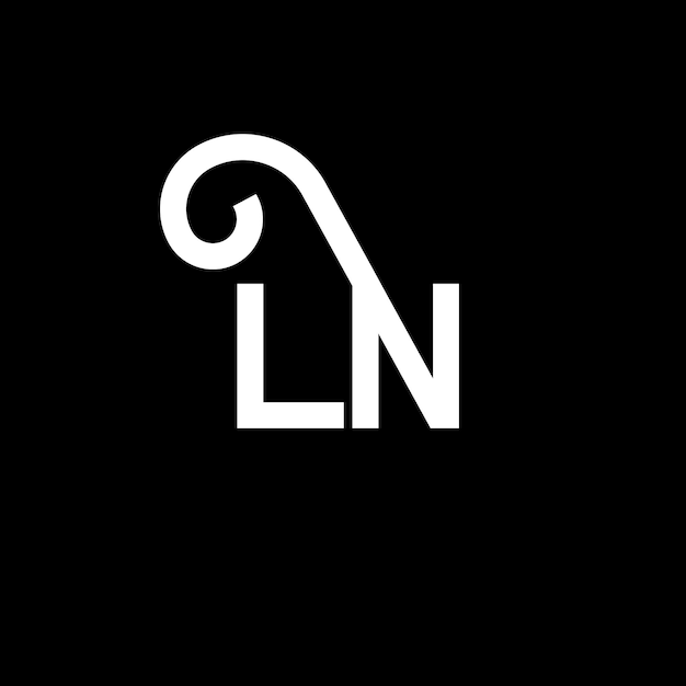 Vector ln letter logo design initial letters ln logo icon abstract letter ln minimal logo design template l n letter design vector with black colors ln logo