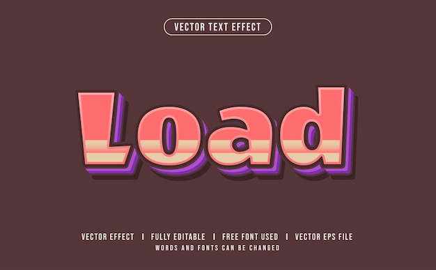 Load Editable Vector Text Effect