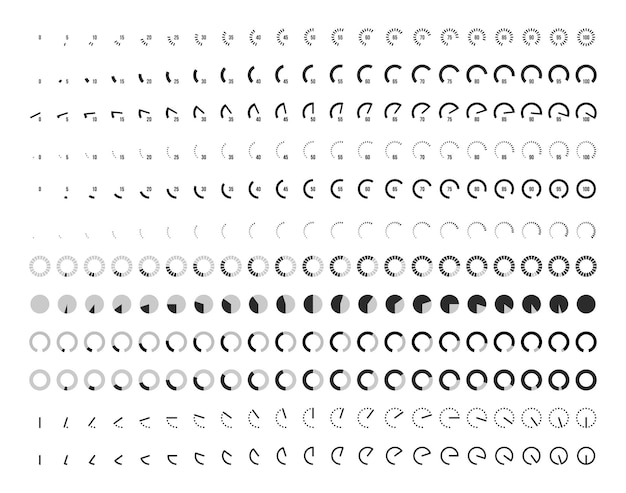 Loading animation circle. Preloader and digital regulator knobs