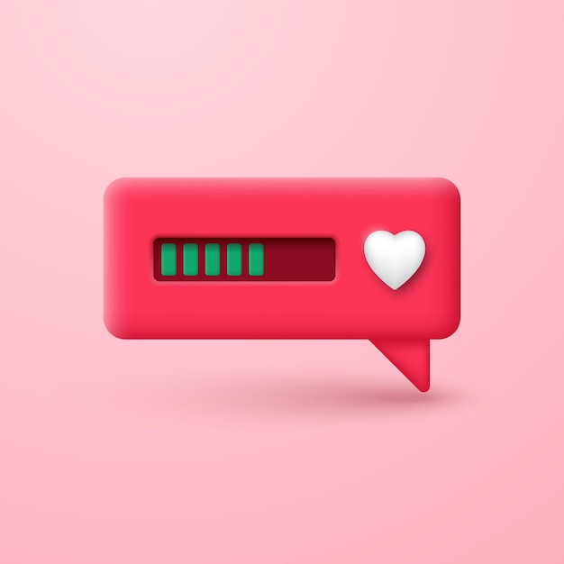 Loading bar on a message bubble with a heart Waiting for a declaration of love