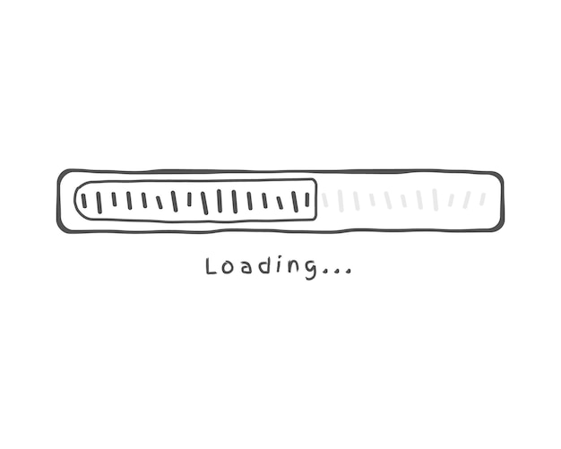 Vector loading bar status icon vector illustration vector loaded icons download progress handdrawn sketch