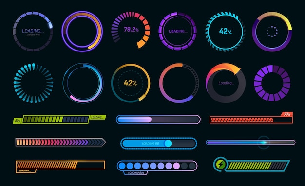 Loading progress bars load or download and upload