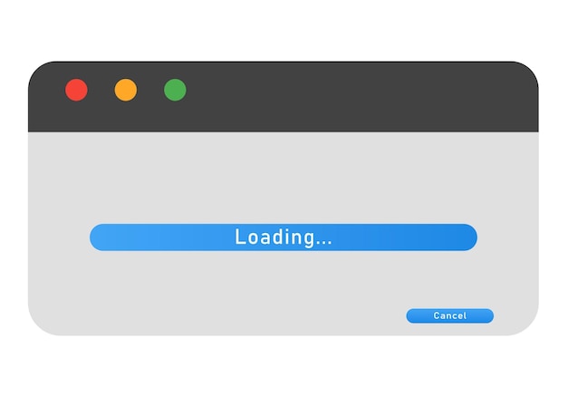 Loading window flat bar Download vector simple illustration