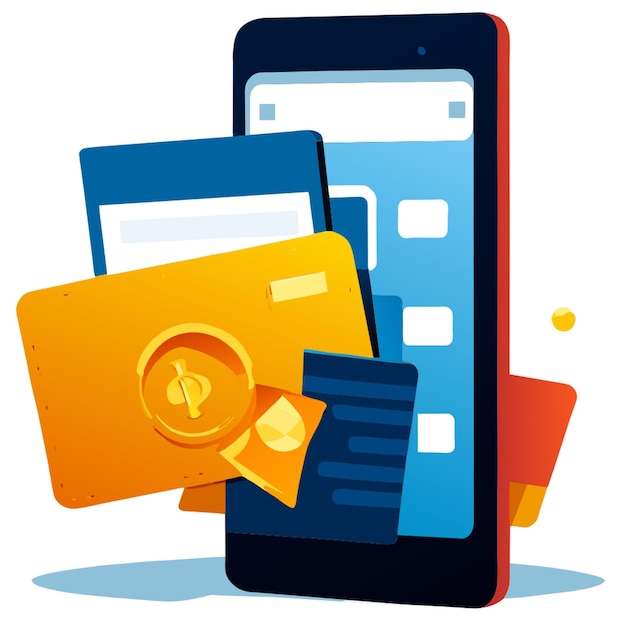 loan app wallet vector illustration