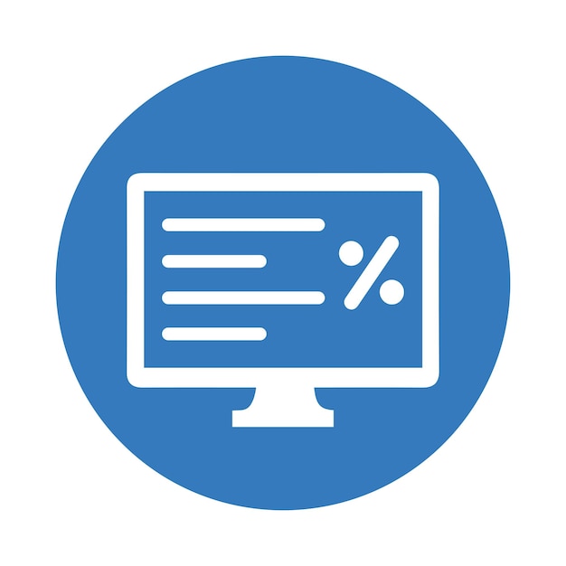 Loan application web interest rates icon Rounded blue vector design