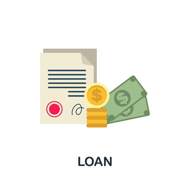 Loan icon Flat sign element from credit collection Creative Loan icon for web design templates infographics and more