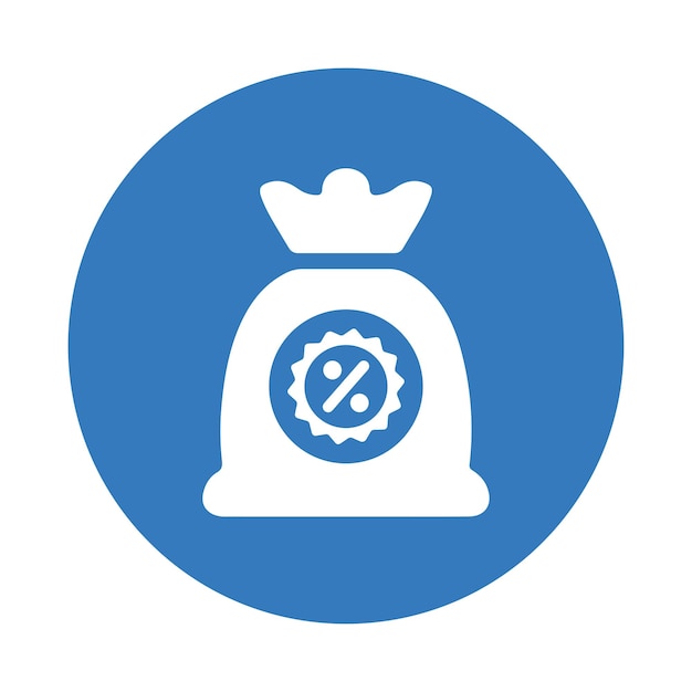 Loan interest funds icon Blue vector design