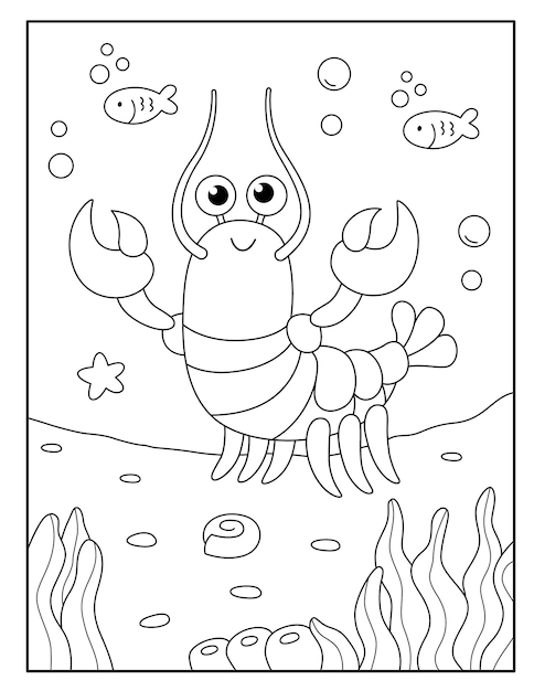 Lobster coloring pages for kids